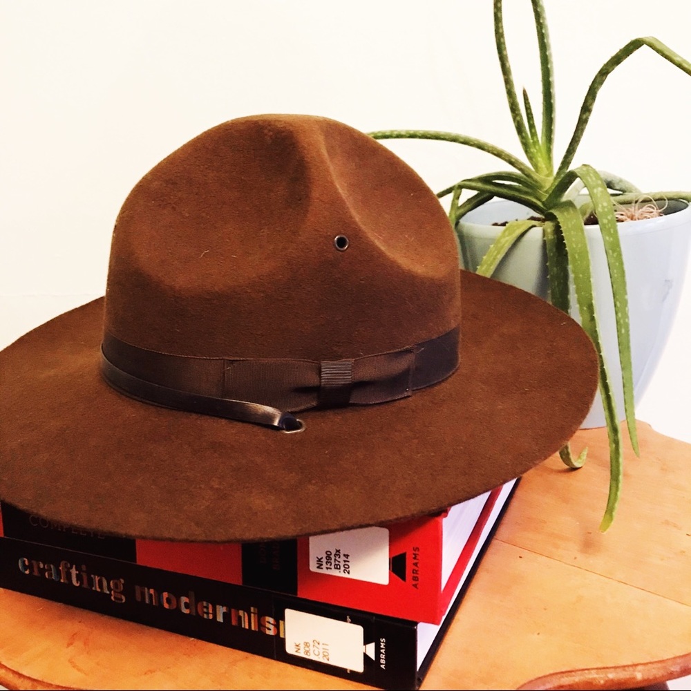Vintage brown wool Campaign Hat